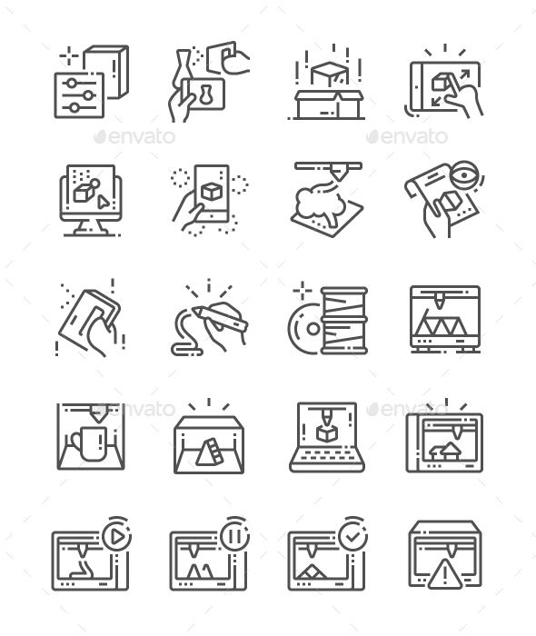 590x700 Printing Elements Line Icons Icons Vector Icons, Line Icon