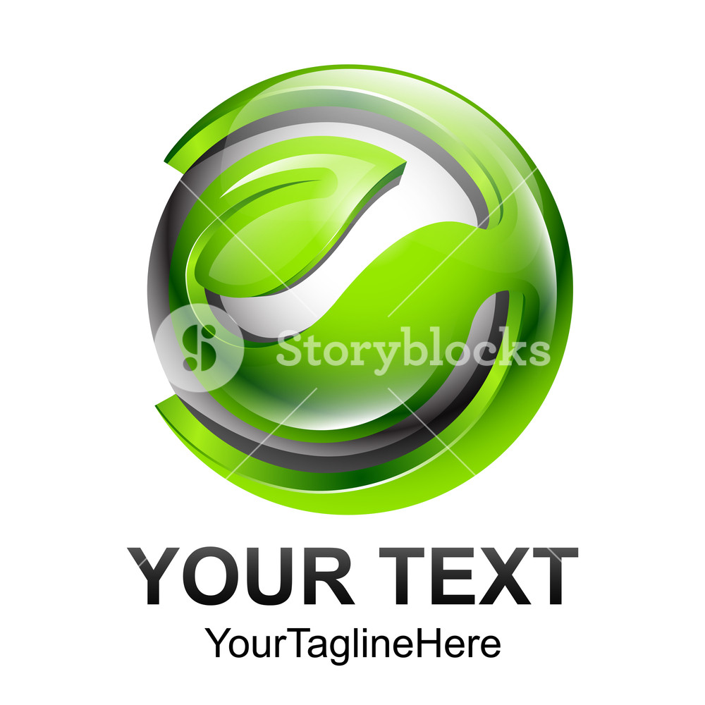 1000x1000 Creative Abstract Sphere Leave Vector Logo Design Template