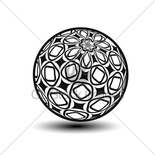 500x500 Vector Globe Symbol Icon Of Sphere, Ornamental Orb Gl Stock