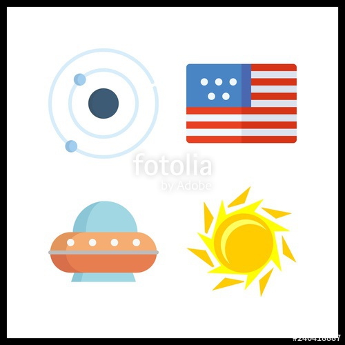 500x500 Star Icon Vector Illustration Star Set Ufo And United States