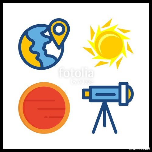500x500 Star Icon Vector Illustration Star Set Planet Earth