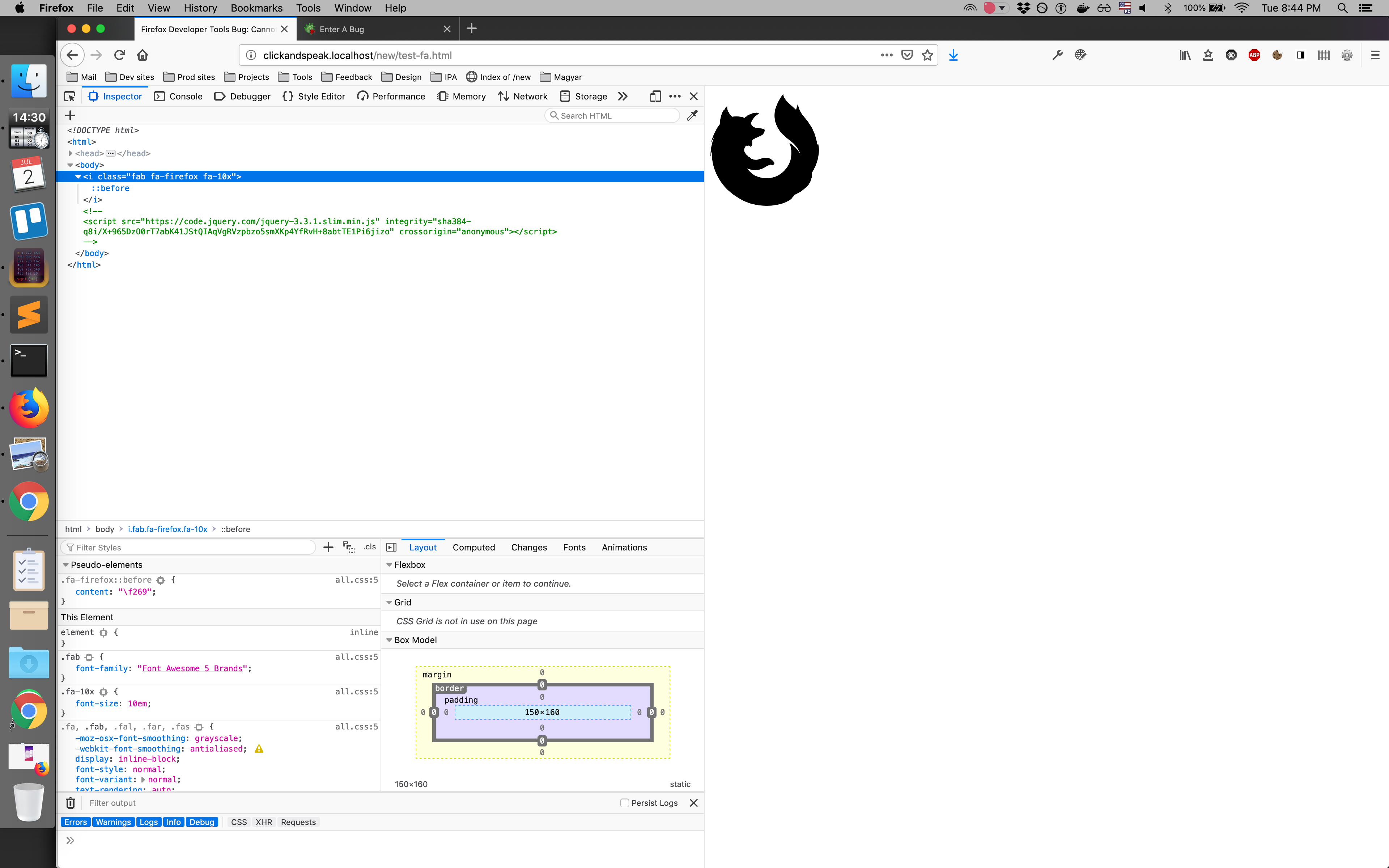 3840x2400 Firefox Cannot Inspect Font Awesome Pro Icon