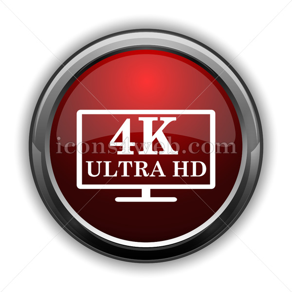 600x600 Ultra Hd Icon Red Glossy Web Icon With Shaddow