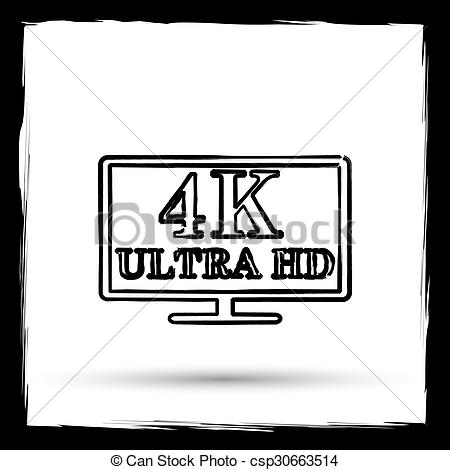 450x470 Ultra Hd Icon Internet Button On White Background Outline