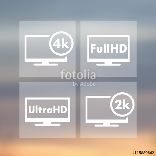 500x500 High Definition Icons, Tags, Full Hd, Ultra Hd, Tv Sign