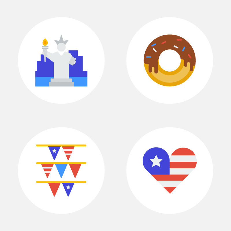 800x800 Free Icon Set Happy Of July