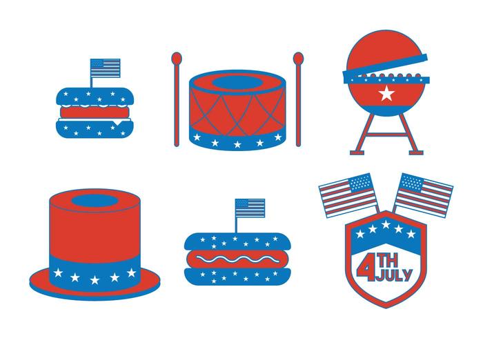 700x490 Independence Day July Icon Vector Set