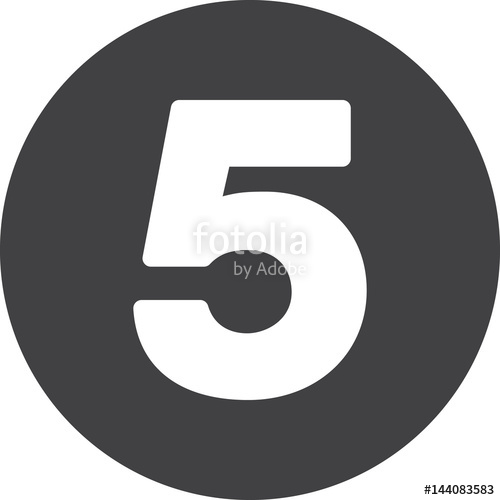 500x500 Five, Number Flat Icon, Circular Sign Stock Image And Royalty