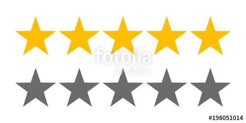 500x250 Rating Stars Icons For Star Rate Review Vector Web Symbols