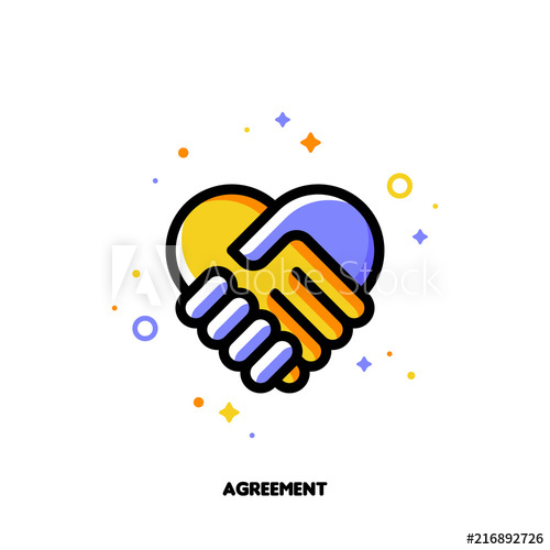 500x500 Icon Of Handshake As Agreement Symbol For Law And Justice Concept