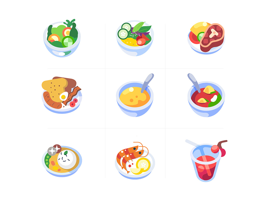 900x675 Free Colorful Food Icons Free Design Resources
