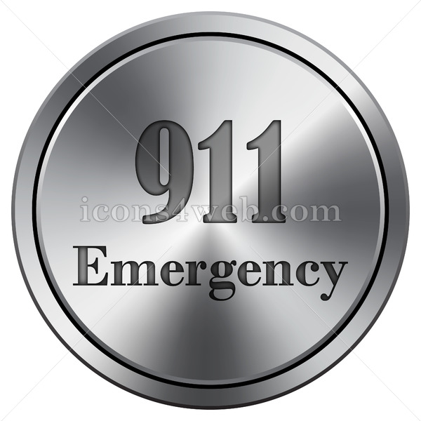 600x600 Emergency Icon Round Icon Imitating Metal
