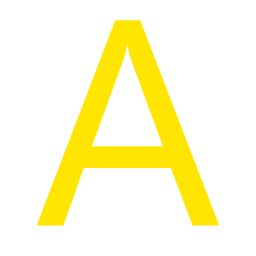 256x256 Free Yellow Letter A Icon