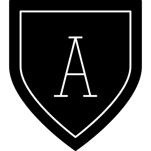 512x512 Shield Shape With Letter A Icons Free Download