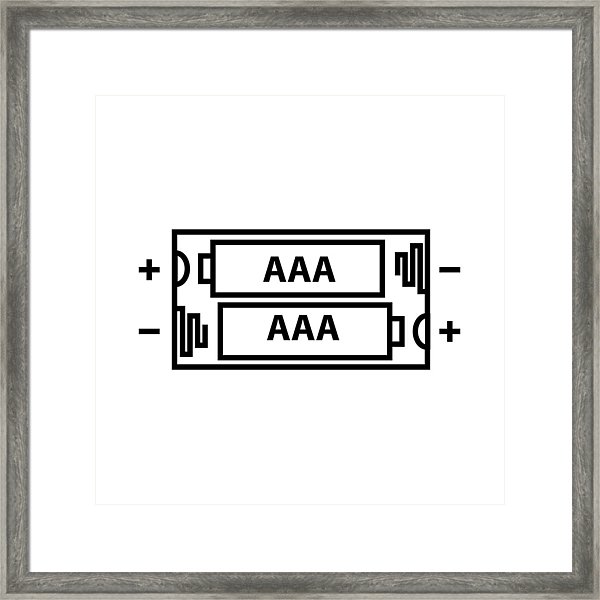 600x600 Aaa Battery Icon, Vector Illustration Framed Print