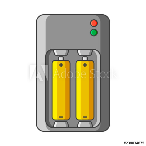 500x500 Charger Icon For Aa And Aaa Type Batteries Vector Illustration