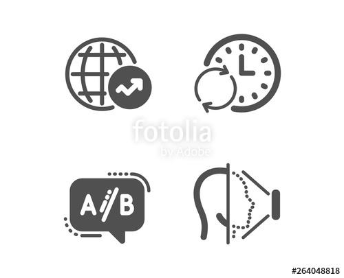 500x405 Set Of Ab Testing, World Statistics And Update Time Icons Face Id