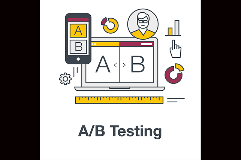 800x533 Thin Line Flat Icon Concept Banner For Ab Testing, Split