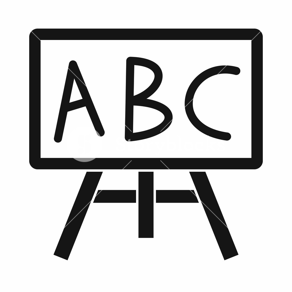 1000x1000 Chalkboard With The Leters Abc Icon In Simple Style Isolated