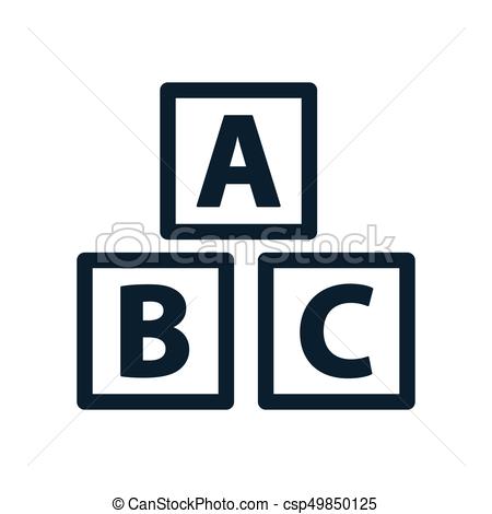 450x470 Simple Black Abc Icon On White Background Vector Illustration