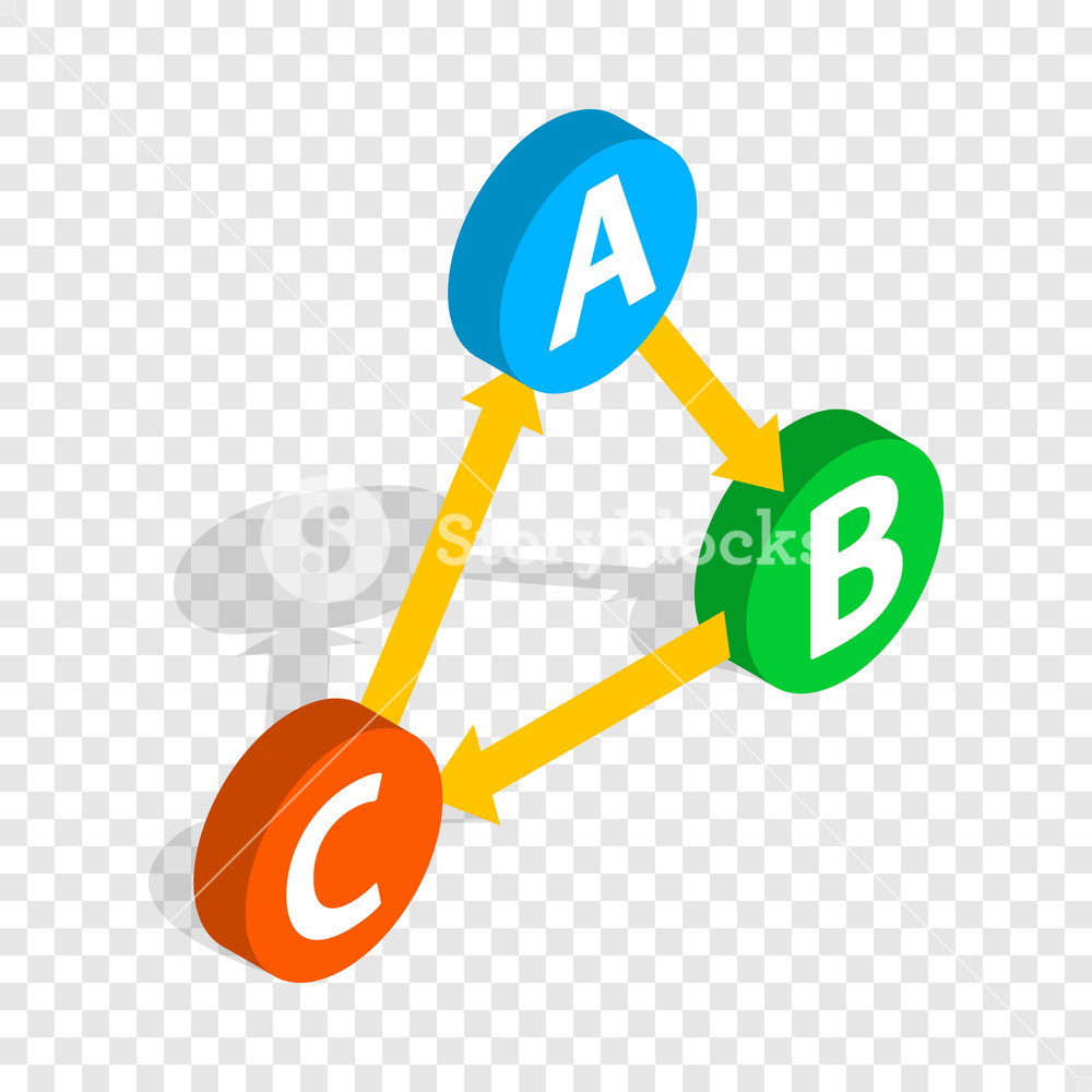 1000x1000 Abc Button Isometric Icon On A Transparent Background Vector