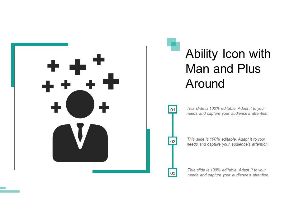 960x720 Ability Icon With Man And Plus Around Templates Powerpoint