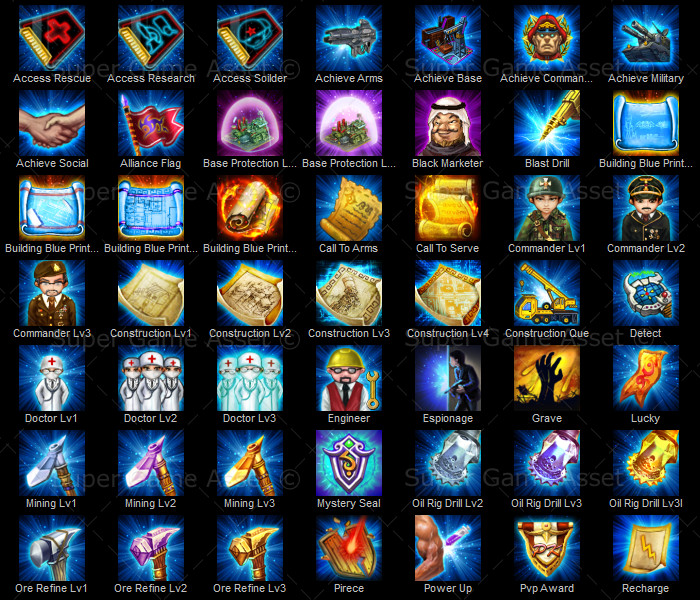 700x600 Strategy Game Ability Icons