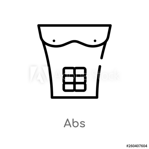 Outline Abs Vector Icon Isolated Black Simple Line Element 500x500 Outline Abs Vector Icon Isolated Black Simple Line Element