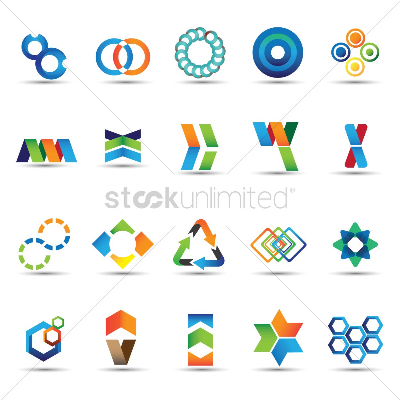 1300x1300 Abstract Icon Set Vector Image