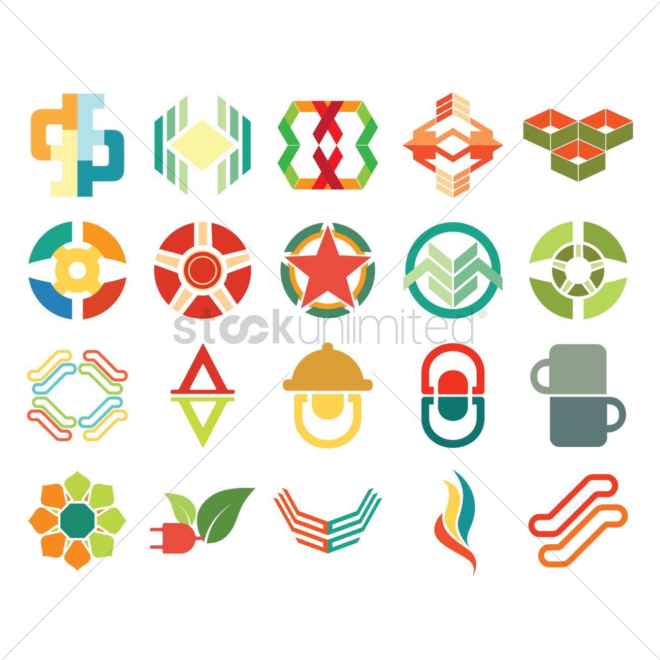 1300x1300 Abstract Icon Set Vector Image