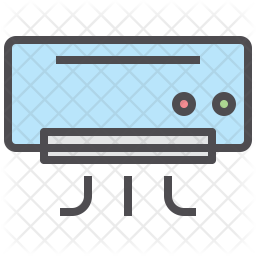 256x256 Air Conditioner Icon Of Colored Outline Style