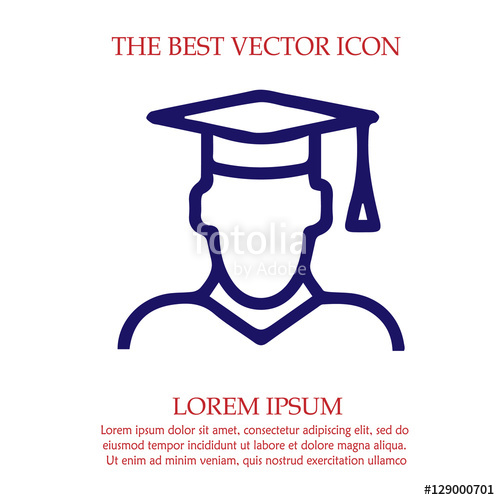 500x500 Male University Graduate In Graduation Cap Vector Icon