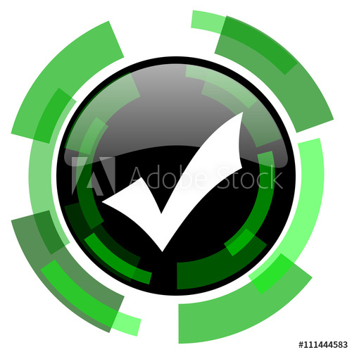 500x500 Accept Icon, Green Modern Design Isolated Button, Web And Mobile