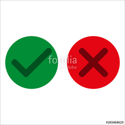 500x500 Check Marks Icons Accept And Reject Right And Wrong Isolated