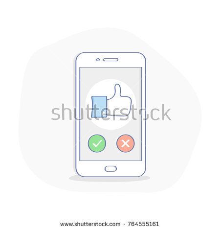 450x470 Like And Dislike Icons On Mobile Phone Display Accept Or Reject