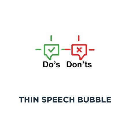 450x450 Thin Speech Bubble Like Dos And Donts Icon, Symbol Outline Simple