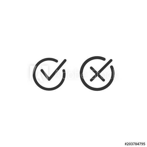 500x500 Acceptance And Rejection Symbol Vector Buttons For Vote, Election