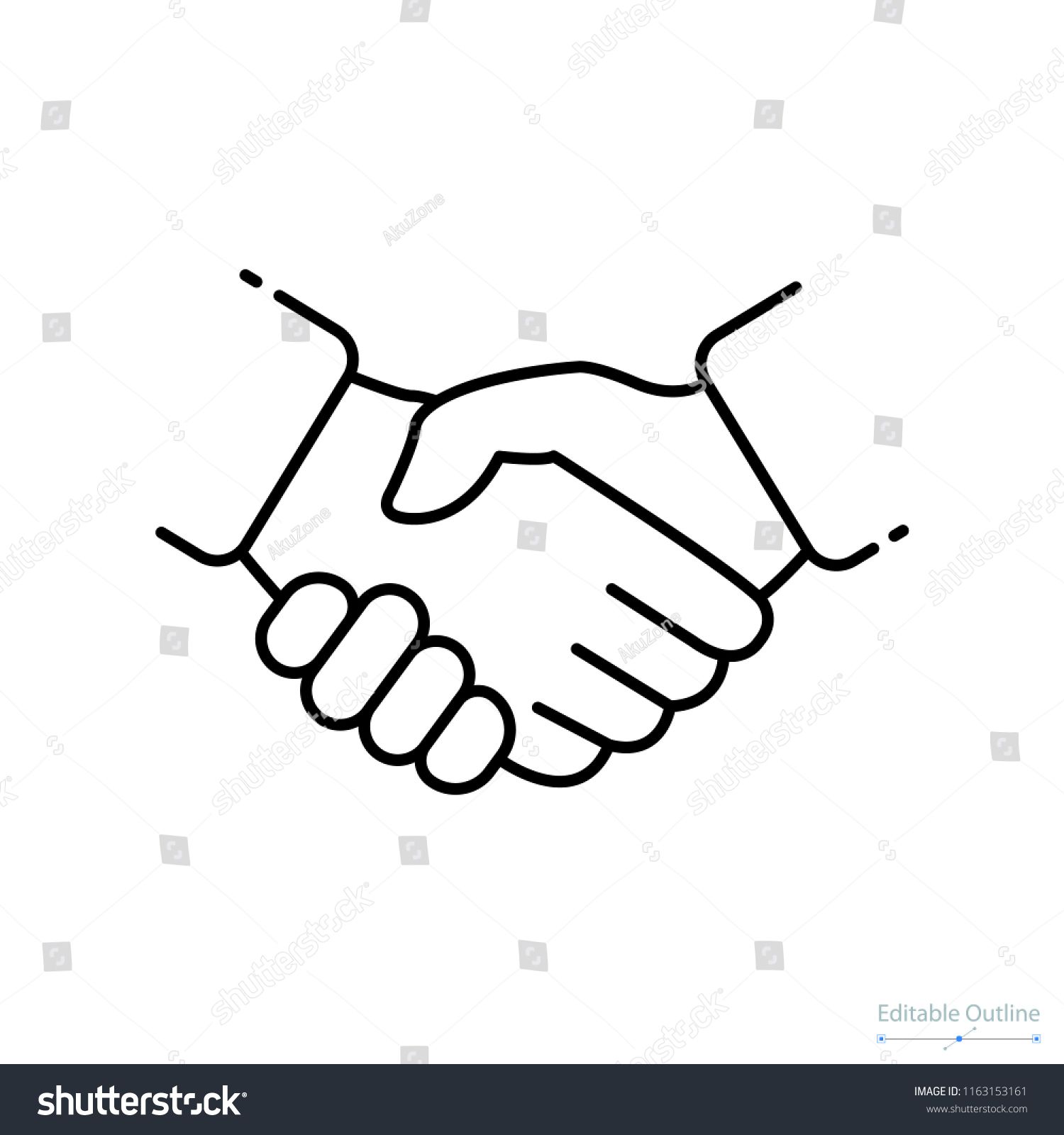 1500x1600 Handshake Icon, Outline Icon, Deal, Contract Agreement, Business