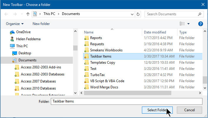 708x402 Creating An Access Database Taskbar Item In Windows Through