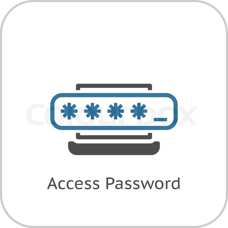 800x800 Access Password Icon Flat Design Stock Vector Colourbox
