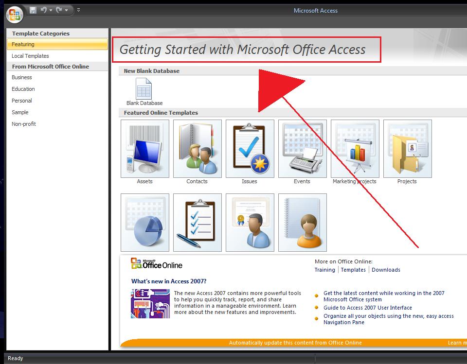 960x749 Creating A New Blank Database Using Microsoft Access Ms