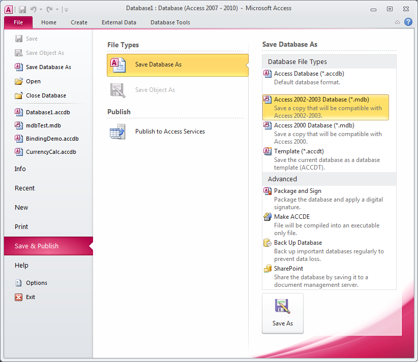 822x713 How To Convert An Accdb To An Mdb In Ms Access