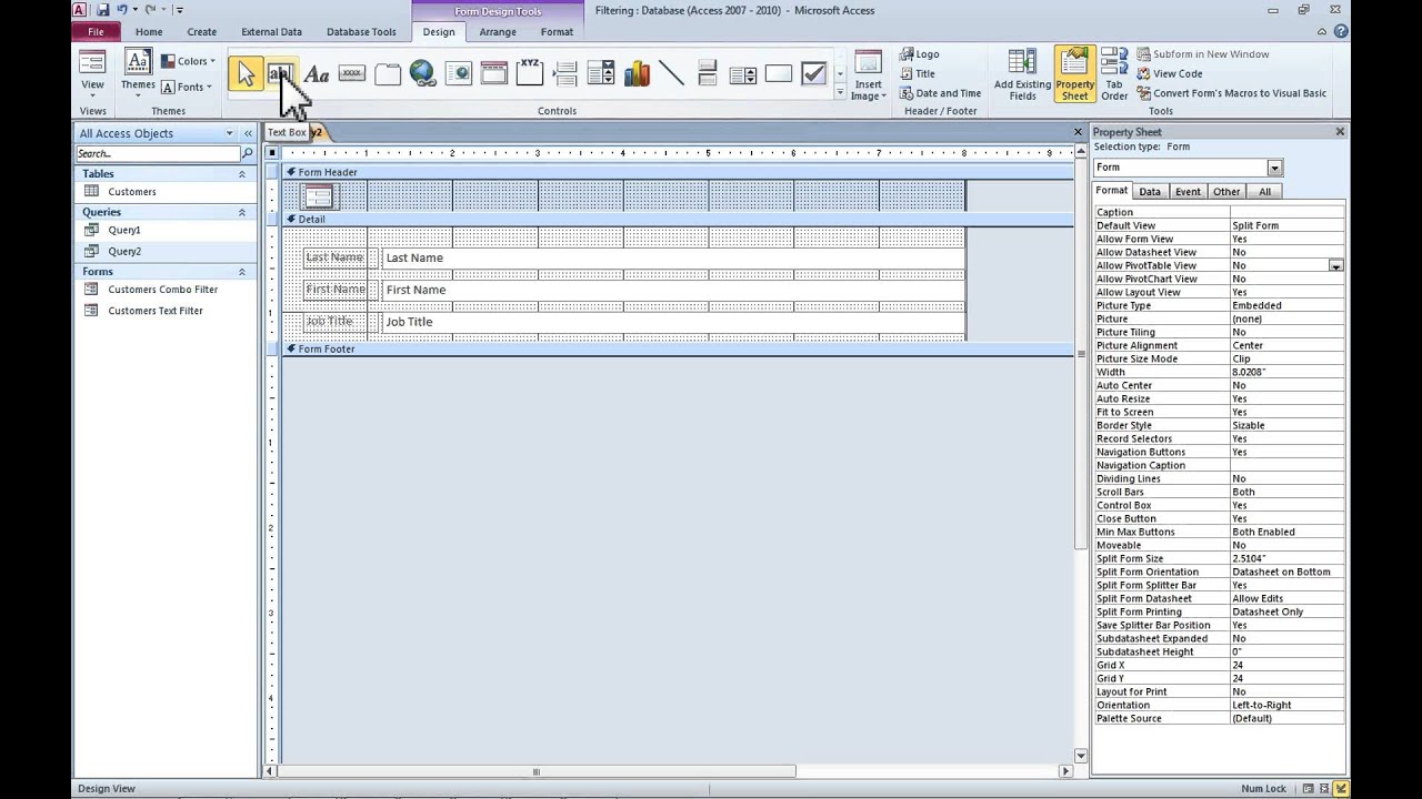 1280x720 Access How To Create Text Search Box