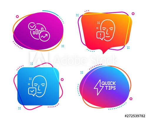 500x405 Face Accepted, Face Attention And Statistics Icons Simple Set