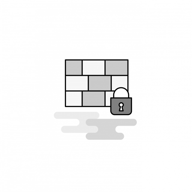 640x640 Firewall Protected Web Icon Flat Line Filled Gray Icon Vector