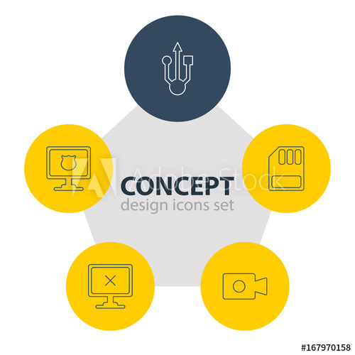 500x500 Vector Illustration Of Laptop Icons Editable Pack Of Antivirus