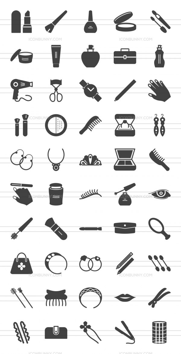 600x1171 Makeup Accessories Glyph Icons