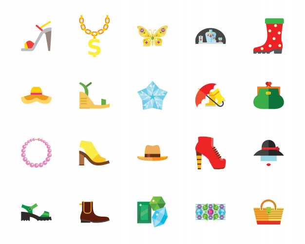 626x500 Shoes And Accessories Creative Icon Set Vector Free Download