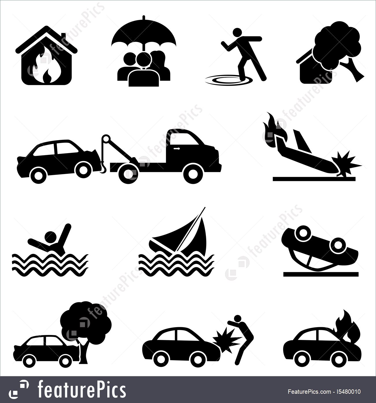 1300x1392 Insurance And Accident Icon Set Illustration