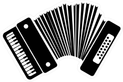 250x167 Black Accordion Icon Sticker
